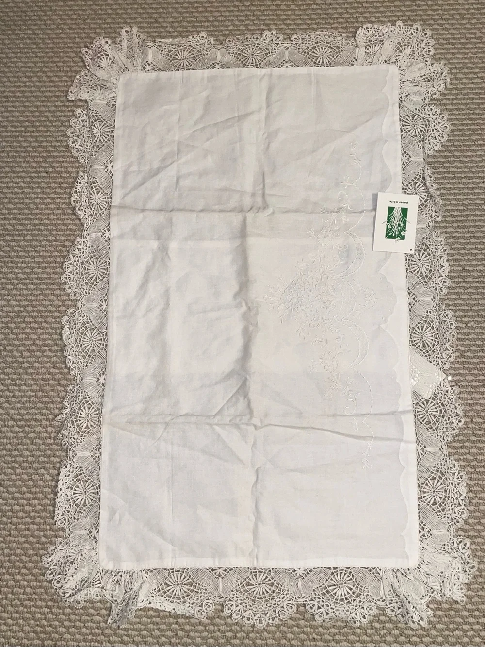 New Paper White King Size Hand Embroidery White Pillow Sham Case set of 2